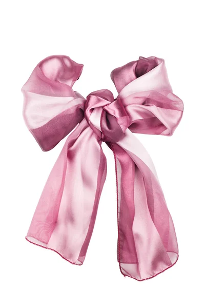 Sidenscarf. Lila sidenscarf vikta som bowknot — Stockfoto