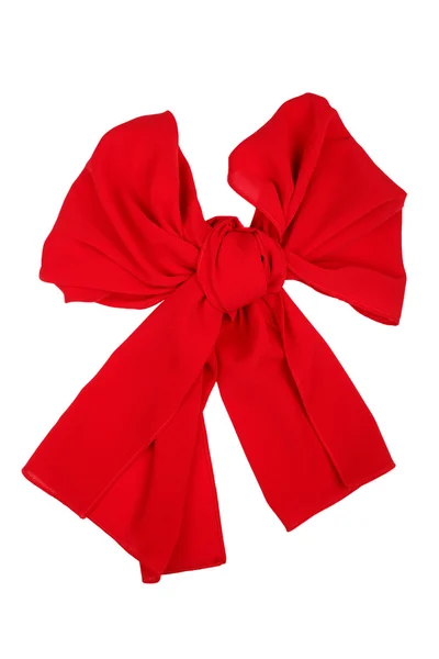 Silk scarf. Red silk scarf folded like bowknot — Stock Photo, Image