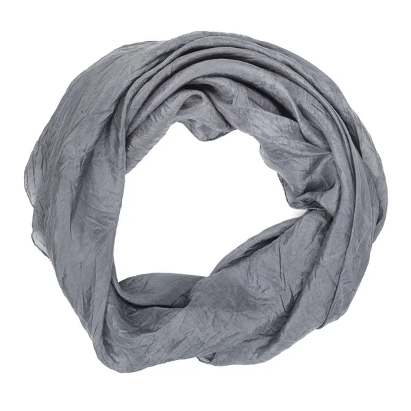 Foulard en soie. Foulard en soie gris isolé sur fond blanc — Photo