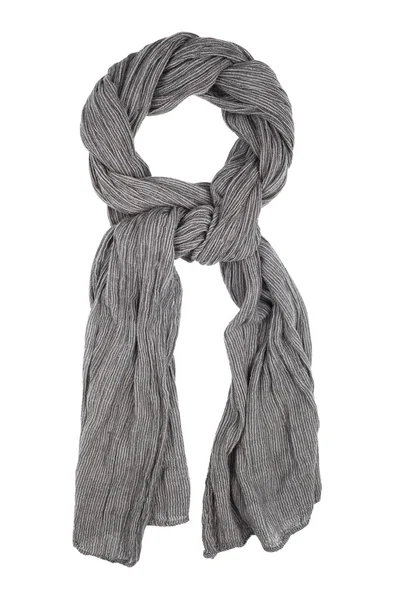 Foulard en soie. Foulard en soie gris isolé sur fond blanc — Photo