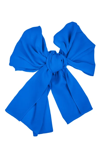 Sidenscarf. Blå sidenscarf vikta som bowknot — Stockfoto