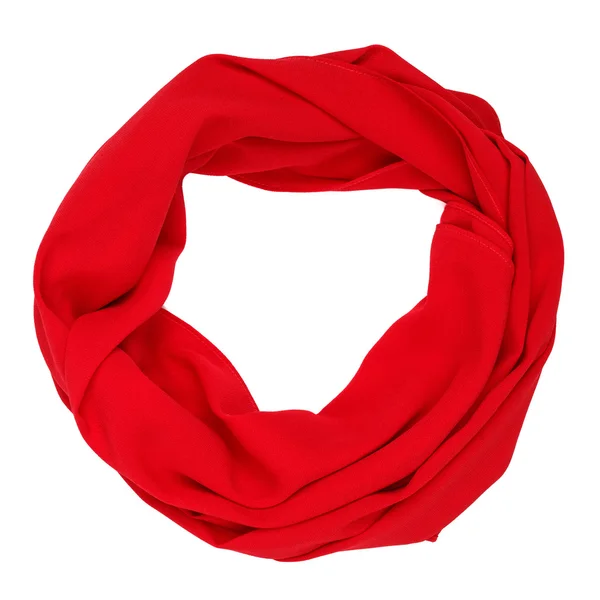 Foulard en soie. Foulard en soie rouge isolé sur fond blanc — Photo