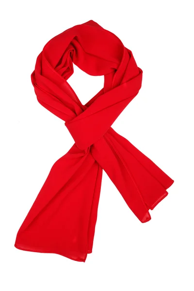 Silk scarf. Red silk scarf isolated on white background — Stock Photo, Image