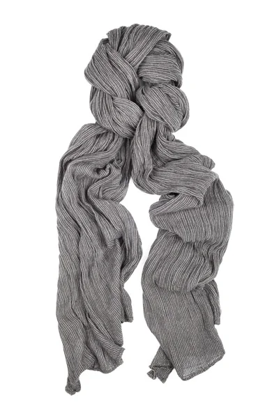 Hedvábný šátek. Šedé hedvábí šátek izolované na bílém pozadí — Stock fotografie