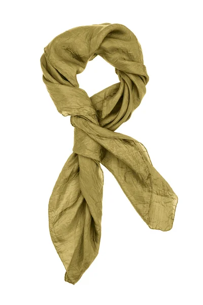 Bufanda de seda. Bufanda de seda beige aislada sobre fondo blanco —  Fotos de Stock
