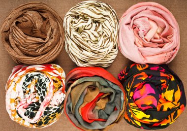 Scarf. Set of different accessories. clipart