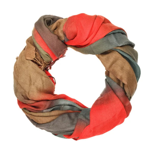 Шелковый шарф. Красный шелковый шарф изолирован на белом фоне — стоковое фото