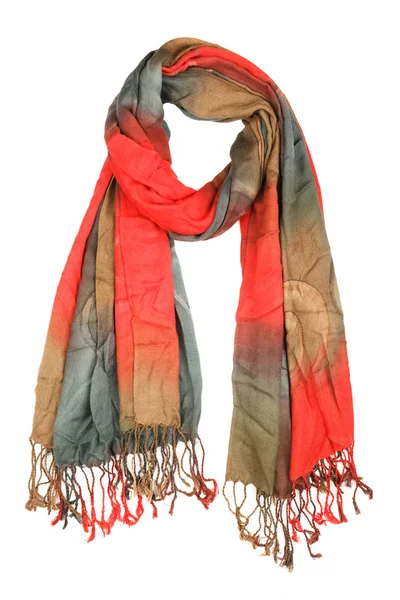 Sidenscarf. Rött siden scarf isolerade på vit bakgrund — Stockfoto
