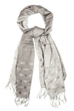 İpek eşarp. Gri İpek eşarp izole üzerinde beyaz arka plan