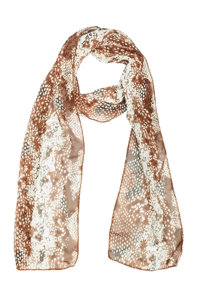 Foulard en soie. Foulard en soie beige isolé sur fond blanc — Photo