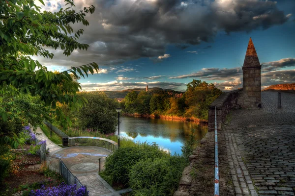 Stirling bridge i wallace monument — Zdjęcie stockowe