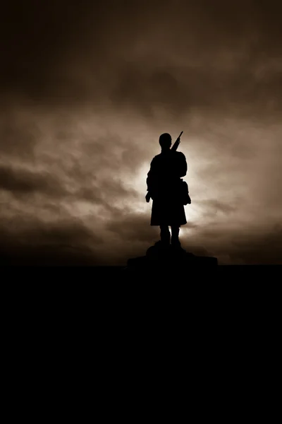Silhouette of a Soldier — Stock Photo, Image