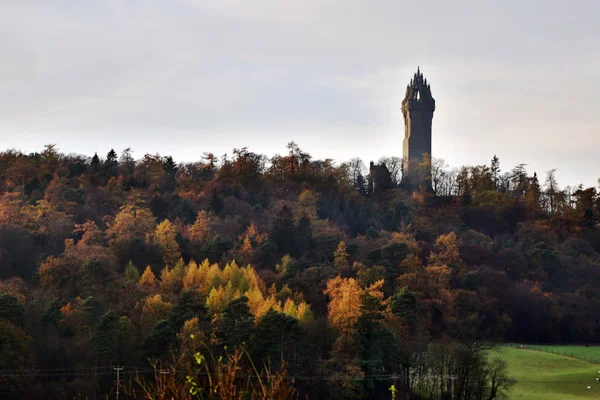 Pulserande skott av Wallace monumentet i Stirling Skottland Stockfoto