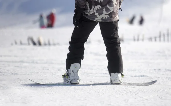 Snowboardziści nogi — Zdjęcie stockowe