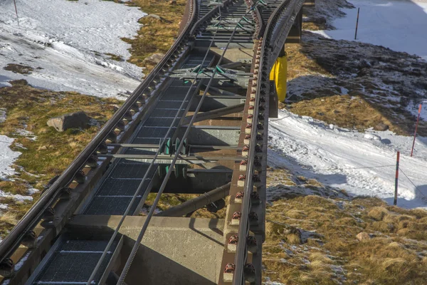 Fechar foto da ferrovia Funicular Fotografias De Stock Royalty-Free