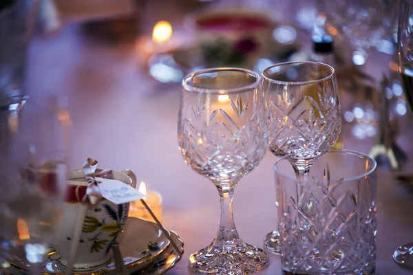 Cristal gafas de recepción de boda —  Fotos de Stock