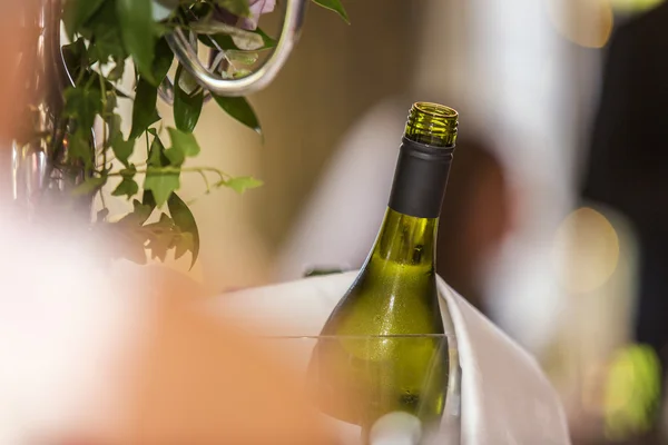 Bottiglia di vino refrigerante in ghiaccio — Foto Stock