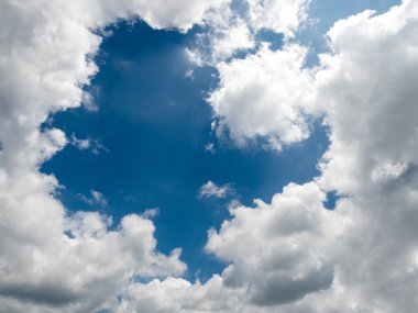 frame of clouds on beautiful blue sky clipart