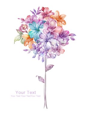 suluboya resimli çiçekler