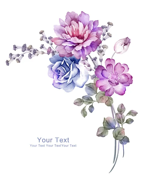 Watercolor illustration flowers — Stock Photo, Image