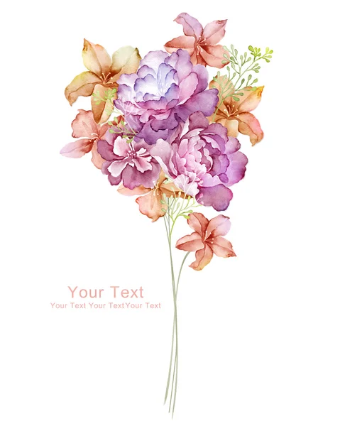 Suluboya resimli çiçekler — Stok fotoğraf