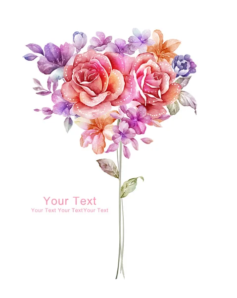 Watercolor illustration flowers — Stock Photo, Image