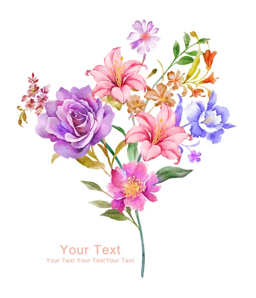 suluboya resimli çiçekler