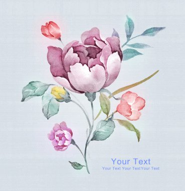 basit arka planda suluboya çiçek