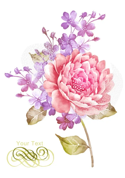 Akvarell illusztráció virág — Stock Fotó