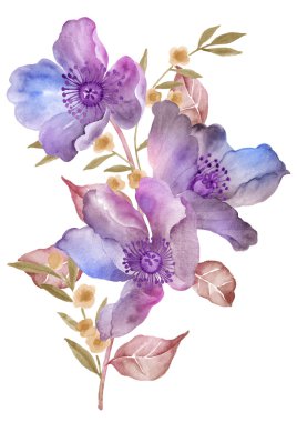 suluboya resimli çiçekler