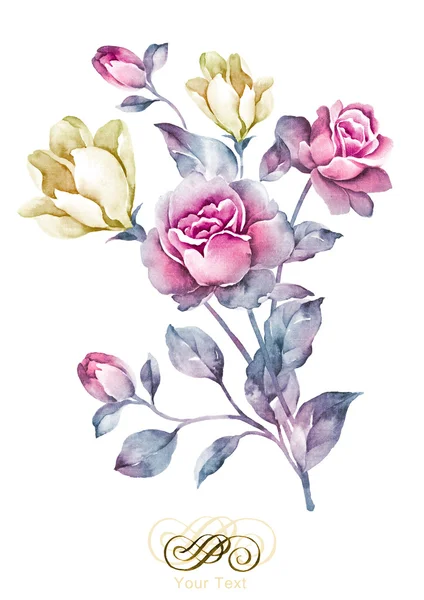 Aquarelle illustration fleurs — Photo