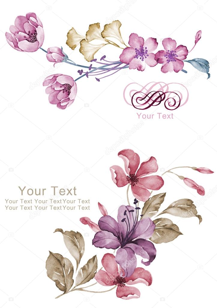 Watercolor illustration flowers