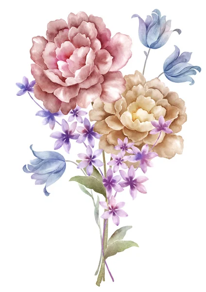 ภาพวาดสีน้ํา ดอกไม้ — ภาพถ่ายสต็อก
