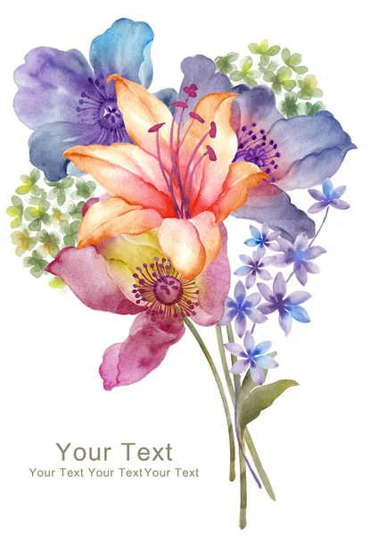 Aquarel illustratie bloemen — Stockfoto