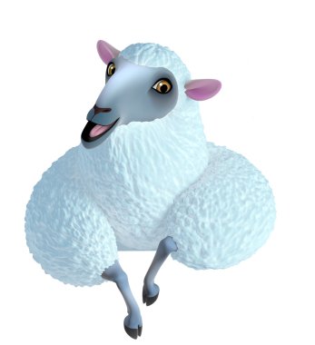 3D sevimli koyun