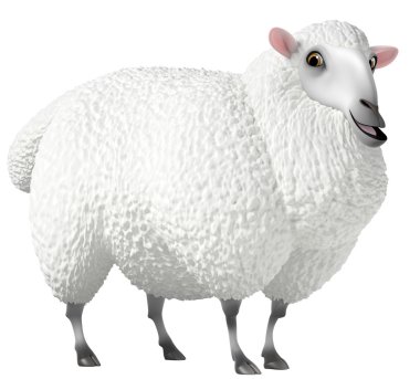 3D sevimli koyun