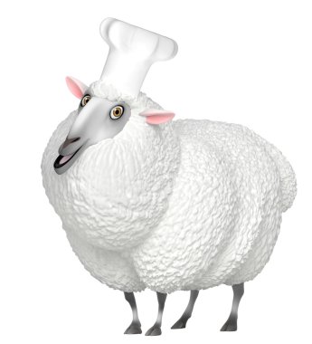 3D sevimli koyun