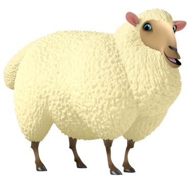 3D sevimli koyun