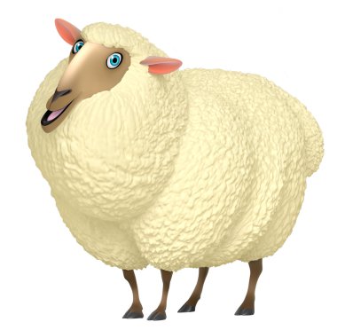 3D sevimli koyun