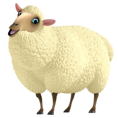 3D sevimli koyun