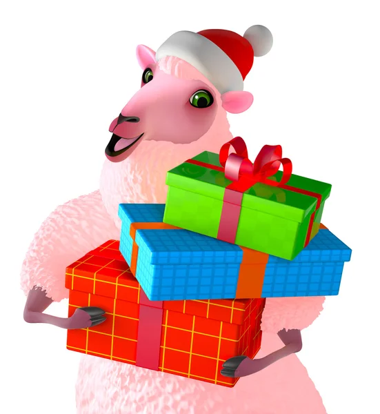 3d cute party sheep — Stock Photo, Image