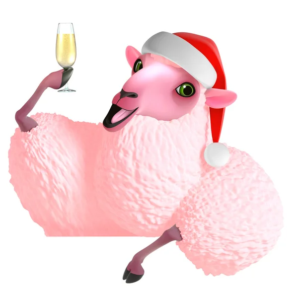 3D partii cute owiec — Zdjęcie stockowe