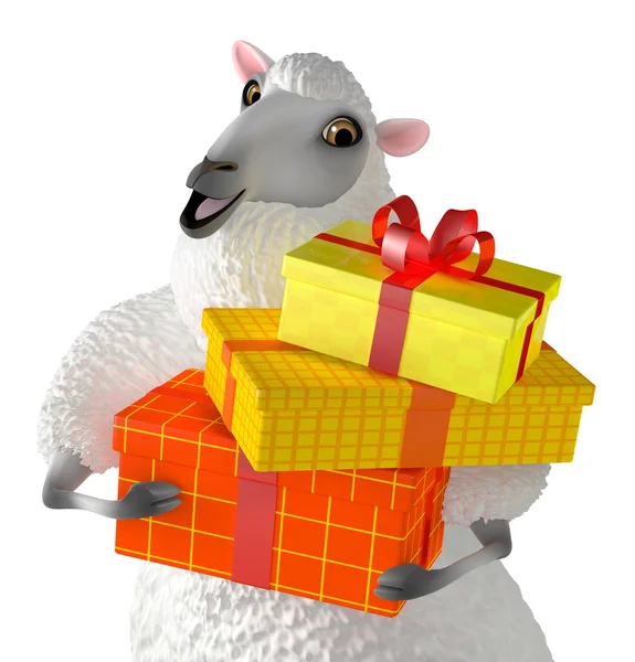 3D roztomilý ovce — Stock fotografie