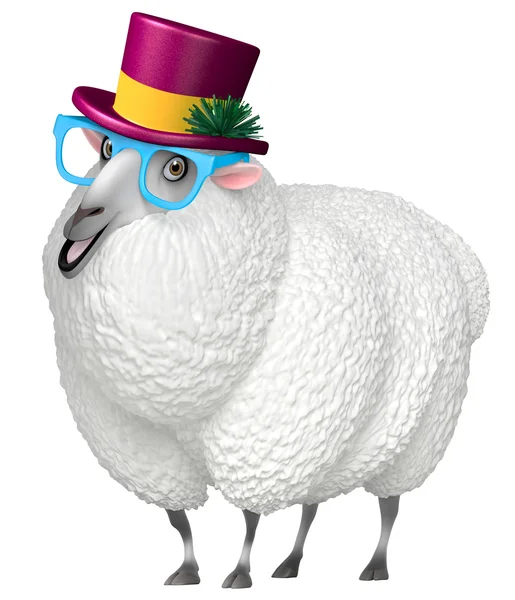 3D roztomilý ovce — Stock fotografie