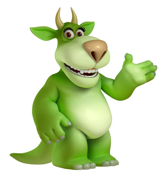 Potwór zielony kreskówka 3d — Zdjęcie stockowe