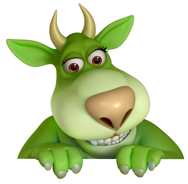 Potwór zielony kreskówka 3d — Zdjęcie stockowe