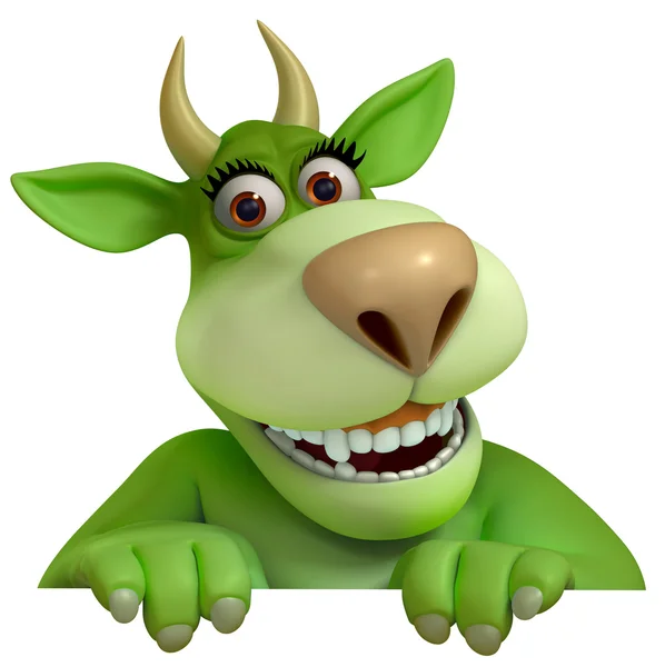 Grüne cartoon monster 3d — Stockfoto