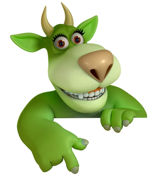 Grüne cartoon monster 3d — Stockfoto