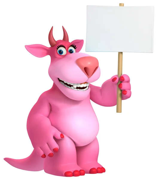 Potwór różowy kreskówka 3d — Zdjęcie stockowe