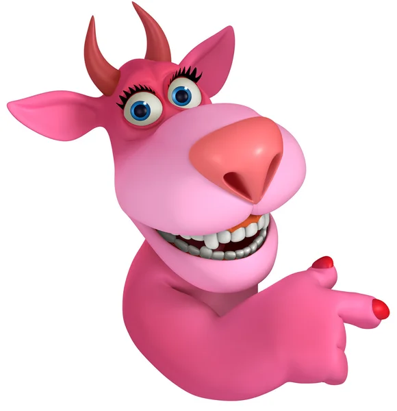 Pink cartoon monster 3d — Stock Photo, Image